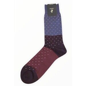 Punto Polka Dot Men's Dress Socks Amethyst Purple Egyptian Cotton Made in Italy